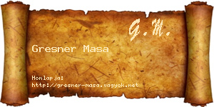 Gresner Masa névjegykártya